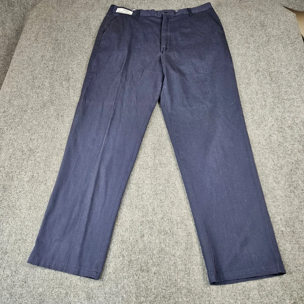 Aramark Mens Navy Blue Work Pants Flat Front Trousers M13251 GPN002
